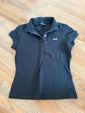 Le Tigre Black Womens’ Polo Top with Pink Logo